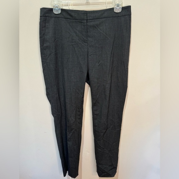 Lafayette 148 Manhattan Stretch Wool Slim Pants Charcoal Sz 38 - Picture 1 of 7